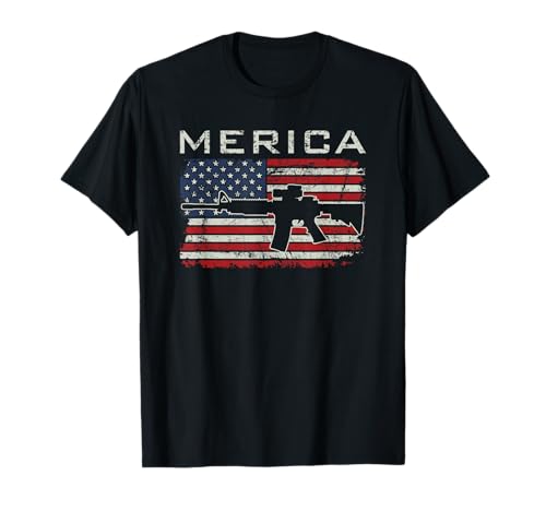 Merica – Funny Pro Gun AR15 USA-Flagge, 2. Änderung T-Shirt