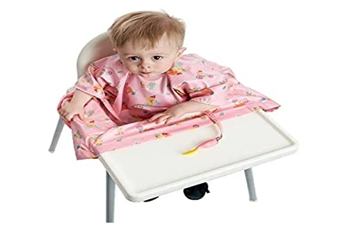 BIBaDO - Long Sleeve Baby Bibs - Babies & Toddlers 6-36 Months - Coverall Baby Led Weaning Bib - Easy Wipe, Soft & Waterproof