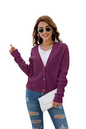 Image of TASAMO Womens Cardigan Sweaters 2026 Fall Cropped Lightweight Sweater