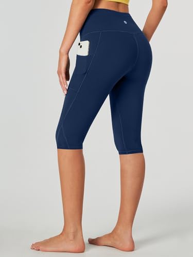 Image of Heathyoga Capri Leggings for Women High Waisted Capri Leggings with Pockets for Women Tummy Control Yoga Pants Women