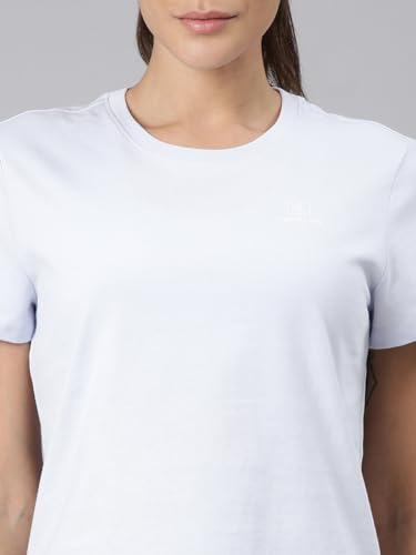 Image of XTEP Comprehensive Training Series, Slim Fit, Short Sleeve, Cotton+Elastene, Crew Neck Design, Twill Weave, Typography Printed Training T-Shirt for Women