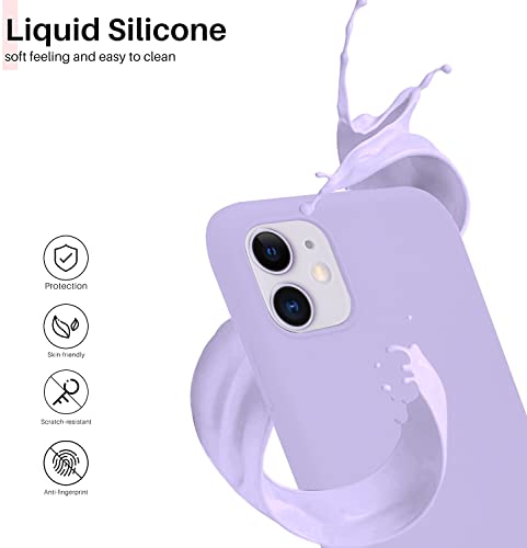 Image of DIZORO Microfiber Candy Case Compatible for iPhone 11 6.1 inch, Shockproof Slim Back Cover Liquid Silicone Case (Purple)