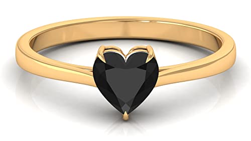 Certified Lab Grown Black Diamond 6mm Heart Promise Ring, AAAA Quality, Pre Engagement Ring (Ideal for Gift)