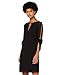 Amazon-Marke: TRUTH & FABLE Damen Chiffon-Kleid mit A-Linie, Schwarz (Black), 36, Label:S