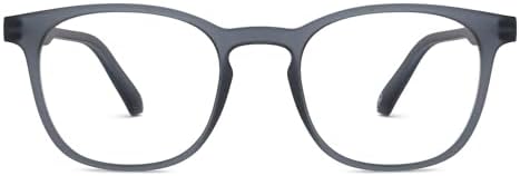 HUSTLR Lenskart | Zero Power Bluecut & Antiglare Computer Eyeglasses | Full Rim Square Shape | As Seen On Shark Tank | For Men & Women | Medium | LB E14058-W