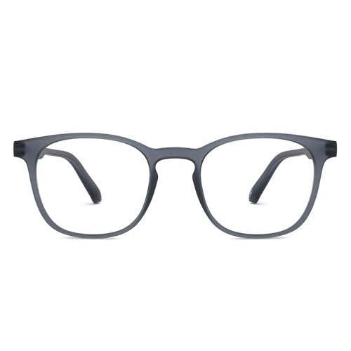 Image of HUSTLR Lenskart | Zero Power Bluecut & Antiglare Computer Eyeglasses | Full Rim Square Shape | As Seen On Shark Tank | For Men & Women | Medium | LB E14058-W