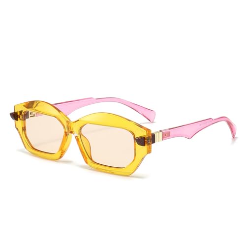 Gafas de Sol Irregulares Mujeres Tonos de Doble Color Retro Hombres Remaches Gafas de Sol gradientes UV400