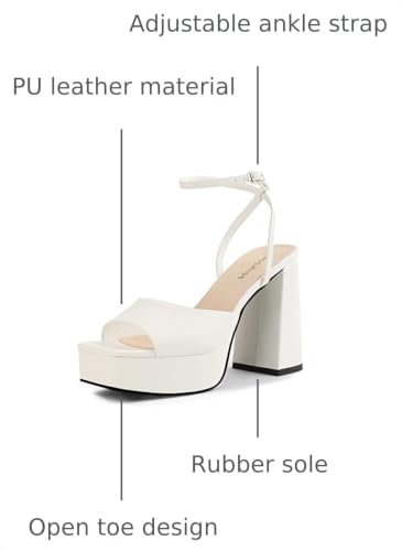 Image of Modatope Platform Heels for Women Platform Sandals Womens Chunky Heel Open Toe Pumps Ankle Strap Womens Wedding Party Pumps Shoes