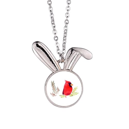 Collier lapin rouge Art déco : bijou d'exception aux finitions émaillées