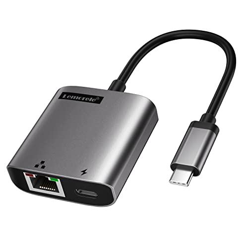 Image of Lemorele USB C to RJ45 Ethernet Network Adapter with PD 100W, Plug and Play, USB C to Ethernet LAN RJ45 Adapter for MacBook Pro /Air M1, Compatible with Windows, ChromeOS, Linux, XPS, etc.