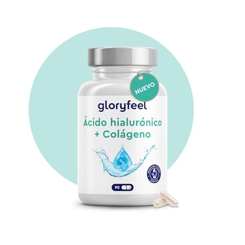 Colágeno + Ácido hialurónico 90 Cápsulas - Con Vitamina C natural + Biotina + Zinc + Selenio + Extracto de bambú - Para la piel, articulaciones, los huesos y el cabello - Suministro para +1 mes