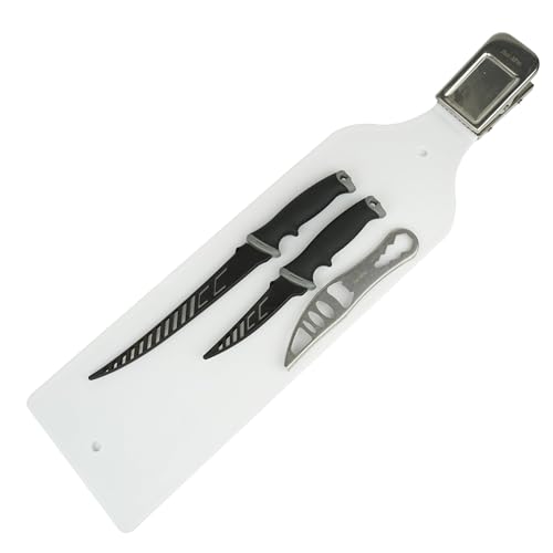 FishXpro Kit de filets de poisson - 4 pièces - Couteau à poisson - Couteau à filet - Écailleur et planche à découper avec pince en acier inoxydable