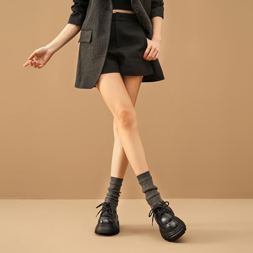 Image of BEAU TODAY Platform Oxfords for Women, Oxford Shoes for Women, Chunky Leather Lace Up Oxfords,Casual Comfortable Breathable Non-Slip Dress Shoes for Work Business
