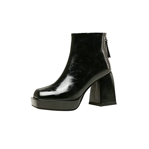 Bottines pour femmes en cuir à plateforme pour marcher sans douleur au travail