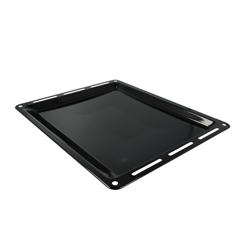 vhbw Plaque de four compatible avec Bosch HBG635BB1/35, HBG635BS1/05, HBG635BB1/15 Four - 45,5 x 36,1 x 2 cm, anti-adhésif, émaillée noir