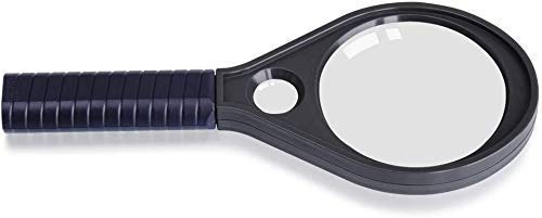 lente di ingrandimentoLente di ingrandimento portatile in vetro ottico ABS nero Lente di ingrandimento portatile Microscopio Studenti più grandi per leggere i giornali, guardare il telefono Legge