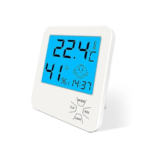 液晶デジタル屋内温度湿度計時計電子家庭用温度計メーターバックライト機能付き湿度計