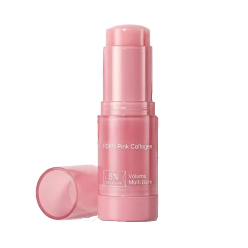 PDRN Bálsamo labial de colágeno rosa, hidratación intensa para labios delicados, alisa la zona de los labios, proporciona un brillo sedoso y no se siente pegajoso (1 unidad)