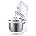 Stand-Handmixer Handgeführter Mehrzweck-Elektromixer 5-Gang 300W Mit Edelstahl-Automatik-Rotationsschüssel-Eierbesen, Knetmaschine