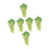 LEDMOMO 6個 製人工葡萄 食品 素材 キッズ果物モデル 教育用 フォトプロップス ホーム装飾 店舗ディスプレイ用
