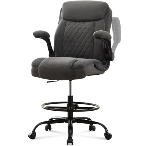 Drafting Chair Tall Office Chair for Standing Desk, Ergonomic Tall Desk Chair with Adjustable Foot...