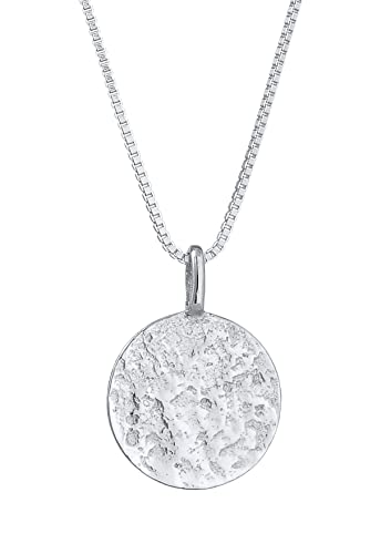 Chaîne pour homme Kuzzoi en argent massif, look urbain avec pendentif rond 15mm