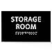 Storage Room Sign - ADA compliant sign. 6"x4" sign made from durable plastic with raised lettering and Braille. Designed to meet ADA (Americans with Disabilities Act) regulations. Available in 17 colors.