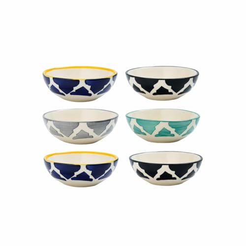 Image of Ceramic Cute Small Bowl for Rice Soup Salad Snack Condiment, Microwave and Dishwasher Safe Light, Easy to Handle, and Clean - Perfect for Family Or Small Gatherings (Random, Set of 6)
