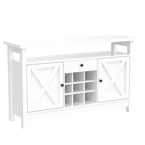 4ever2buyfarmhousecoffeebarcabinetwithstoragewhitecoffeebarwithdrawerkitchenbuffetcabinetwithbarndoorwinebarcabinetwith9wineracksfordininglivingroom Urban Country Home Decor 4ever2buy farmhouse coffee bar cabinet with storage white coffee bar with drawer kitchen buffet cabinet with barn door wine bar cabinet with 9 wine racks for dining living room urban country home decor