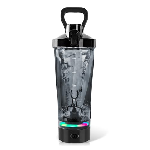 Coctelera Eléctrica 600 ml, Recargable USB con Luz LED
