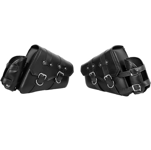 Bolsa de moto universal PU alforja lateral compatible con Sportster y equipaje