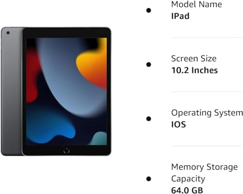Image of Apple iPad (9th Generation, 10.2-inch, 2021), 64GB, Wi-Fi, Space Gray (Renewed Premium)