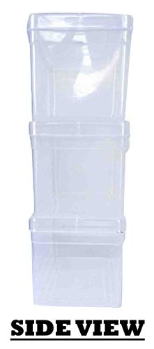 Image of Feliz Sunrise Clear Plastic Medium Rectangular Storage Box Size 8.75 x 3.75 x 3.5 inches (Set of 3)