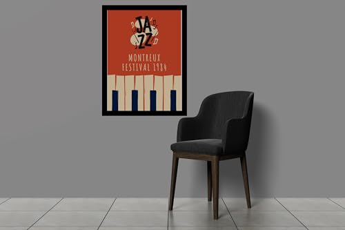 Image of BLINKART Jazz Montreux Festival Abstract Wall Art Painting Print Design |Aesthetic Wall Decor Photo Artwork Frame Decoration Hanging For Home Bedroom Living Room Office Wall Decor | T003 |13x10 Inches