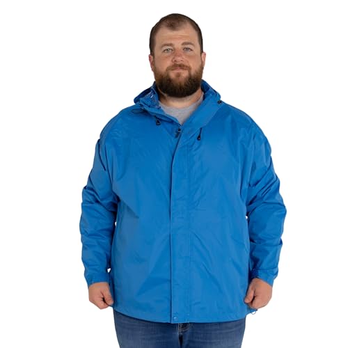 Mens Big Sizes 3XL-7XL Light Weight Hooded Wind Breaker Rain Jacket