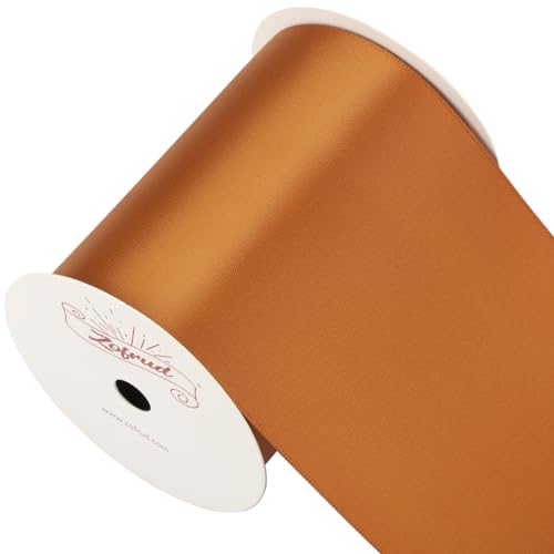 Zofrud Coper Satin Ribbon 100mm x 9 Meters - Large Ribbon Ideal for Bows Gift Wrapping, Flower Bouquet, and Crafts - Image 4