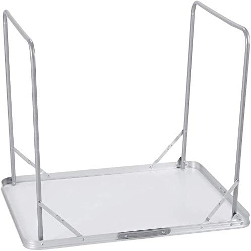 Aluminum White Foldable Camping Table,Lightweight Portable Folding Table for Indoor Outdoor Garden Party Picnic Dining Table,Unfolding (80x60x69cm)