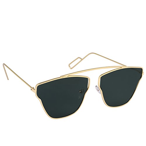 Elegante' UV Protected Golden Black Premium Unisex Square Sunglasses (Model : elt-15002/N)