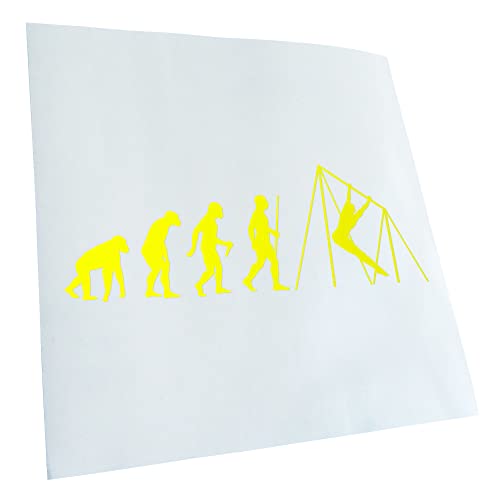 Kiwistar - Autocollant - évolution Reck Turnen - jaune fluo - G24 - Pour voitures, vélos, véhicules, motos, cyclomoteurs, tuning, vitres arrière