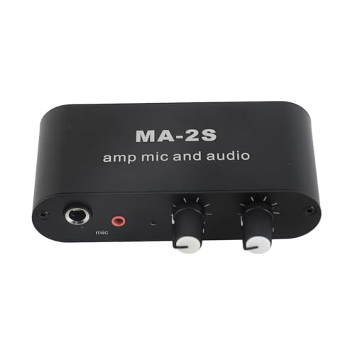 Vikye Pequeño Preamplificador de Audio Stereo para Altavoces Amplificador de Auriculares ABS de Aluminio con Amplificador OP Doble para los Entusiastas de la Música