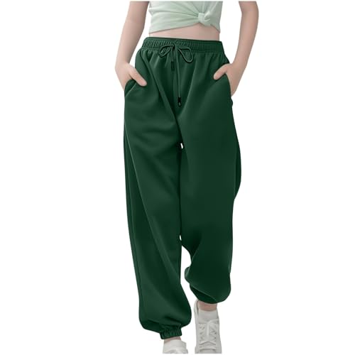 Sweatpants for Toddler Girls Elastic Waist Solid 𝗗rawstring Joggers Pants Winter Loose Trousers with Pocket