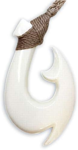 ボーンカービング フィッシュフック ネックレス ハワイアンジュエリー