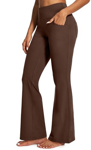 Image of Yoga Pants Women High Waist Workout Bootcut Flare Leggings with Pockets