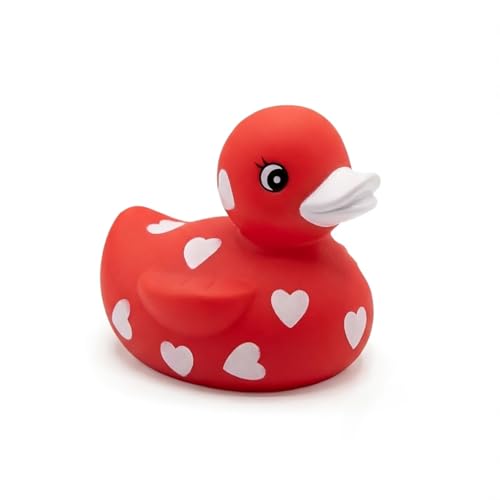 Image of 3" Rubber Duck [Squeaky, with Hole] - Baby Safe Bathtub Bathing Toy - Valentines Sweetheart Rubber Duck