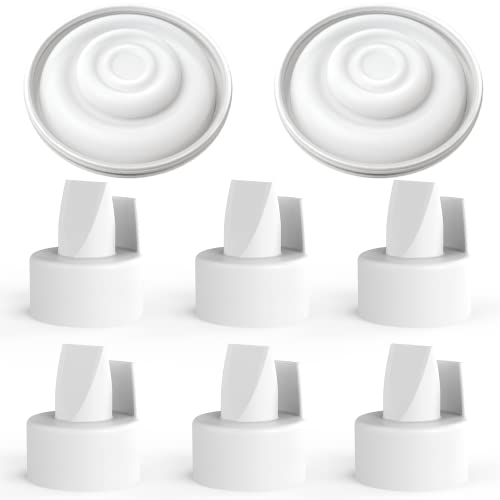 Image of Papablic Duckbill Valves for Spectra S1 S2 9 Plus, Replaceable Valves for Spectra Duckbill Valves Compatible with Pump Parts, BPA/DEHP Free (White(6+2))