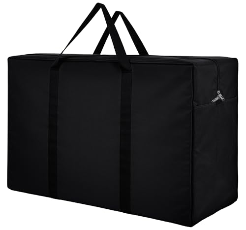 Image of Storite Heavy Duty 1680 Denier Nylon 158 L Multi-Purpose Moisture Proof Extra Large Toys /Stationery Paper /Blankets /Clothes Storage Bag /Moving Bags /Shifting bags (Black,86x34x54 cm)-Rectangular