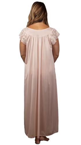 Shadowline Women’s Long Lace Nightgown 53” Length Gown Elegant Sleepwear3