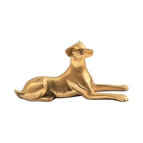 Image of Pure Brass Dog Idol, Vastu Remedy for Protection & Loyalty (23 cm, 990 g)