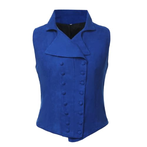 Women Victorian Edwardian Double Breasted Vest Waistcoat Vintage Steampunk Lapel Collar Fit Sleeveless Vest Jacket4