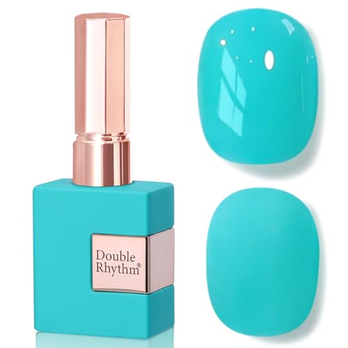 Double Rhythm 0.5 Oz Gel Nail Polish Neutral Natural Same Color Same Bottle Translucent Light Milky Pastel 15ML Manicure French Design Art DIY at Home (Teal-A1319)